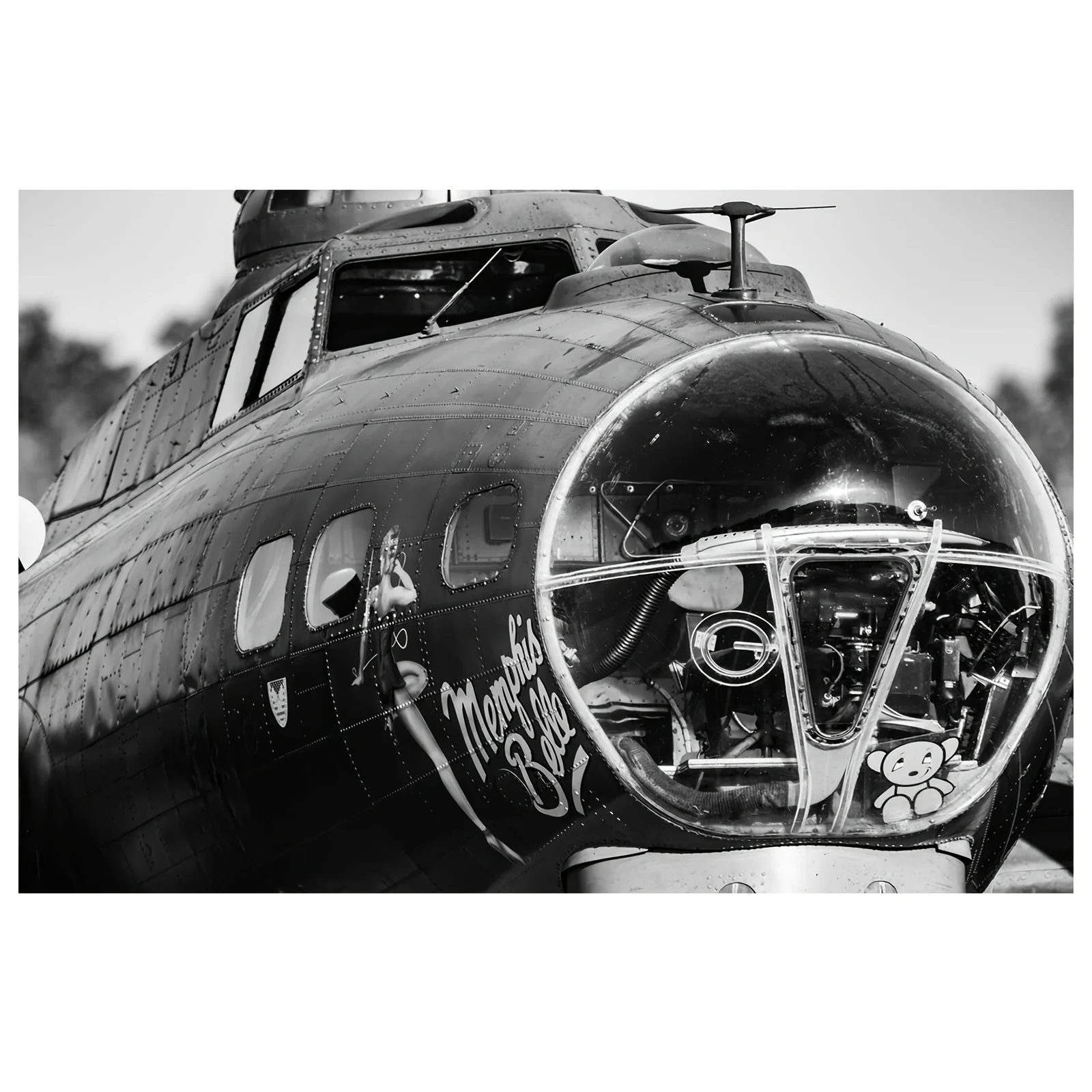 CIFBUY Vintage B17 Manchester Belle Airplane Wall Decor Aluminum Wall Art Waterproof Durable Metal Print For Home Bar Cafe Resta