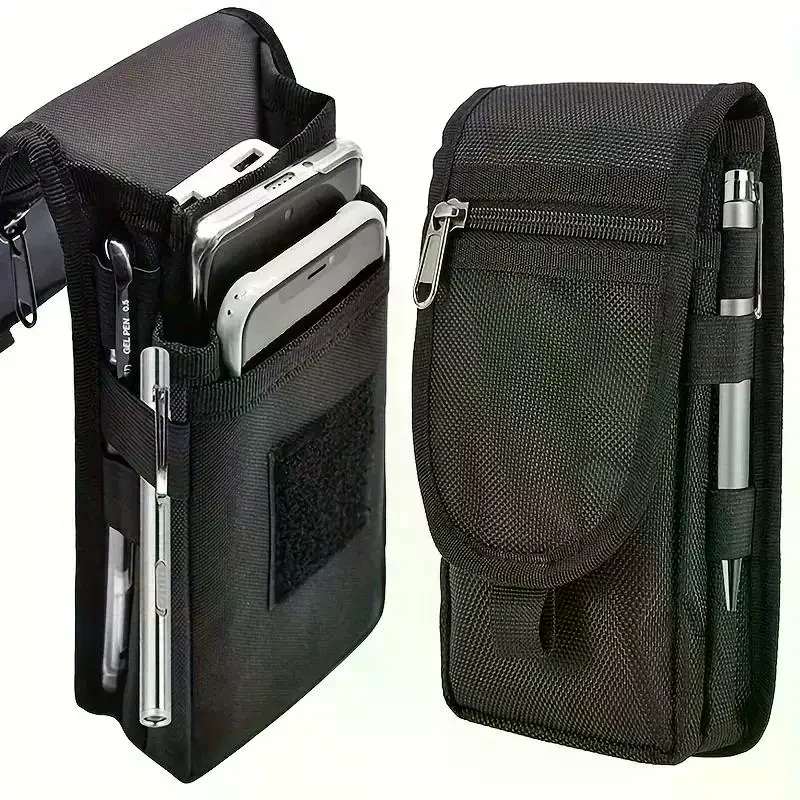 

Flip Top Mobile Phone Waist Bag Casual Portable Hanging Belt Bag With Pen Slot Multifunctional Outdoor Daily Cell Phone Storage