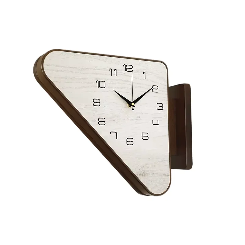 Large Wooden Corner Double-Sided Wall Clock Office Two-face Decor Scandinavian Casual Movable Living Room Metal Casual Modern