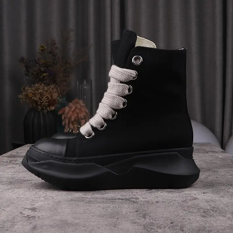 Qvah Owens Unisex High-Top Canvas Sneakers Black 4