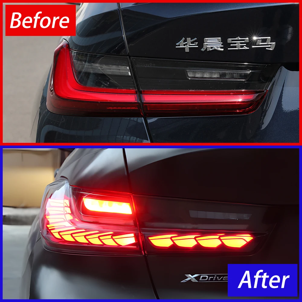 For BMW 3 Series G20 G28 320i 325i 330i 2020-2024 LED Car Taillights Assembly Upgrade Red Dragon Scale Taillight Accessories