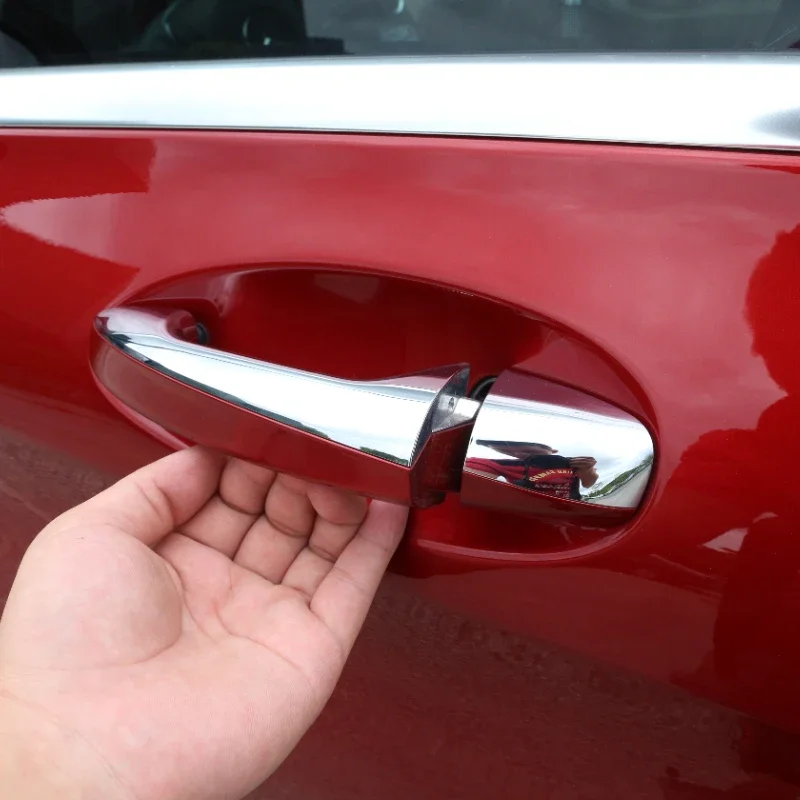 

ABS Carbon Fiber Car ABS Chrome Door Handle Cover Trim For Mercedes Benz A B C E Class W177 V177 W247 W213 X253 W205 2016-22 LHD