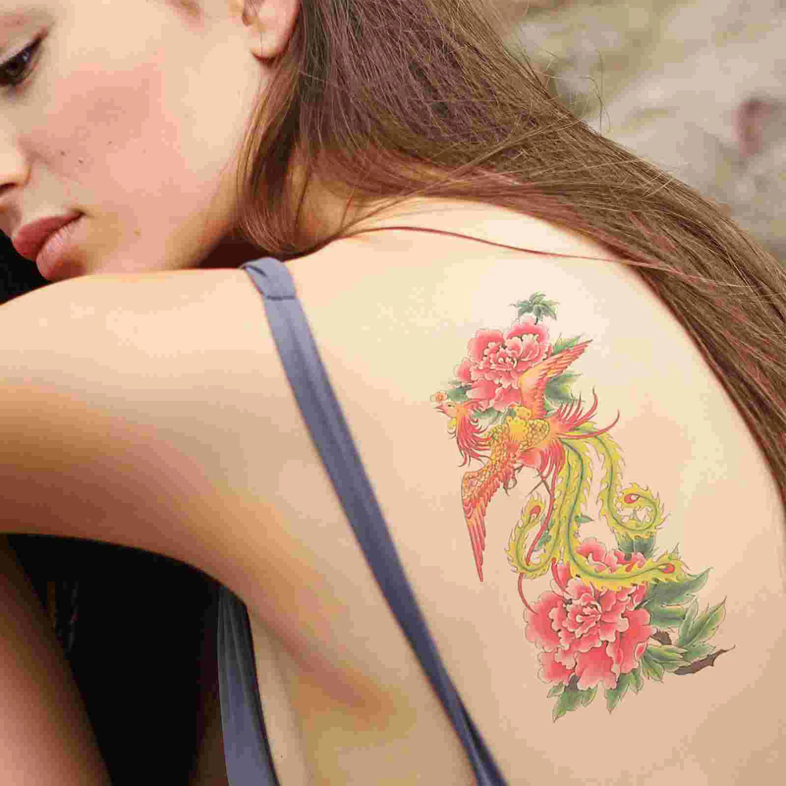 8 fogli di tatuaggi temporanei con bouquet di fiori per adulti, adesivi temporanei, uomo artificiale