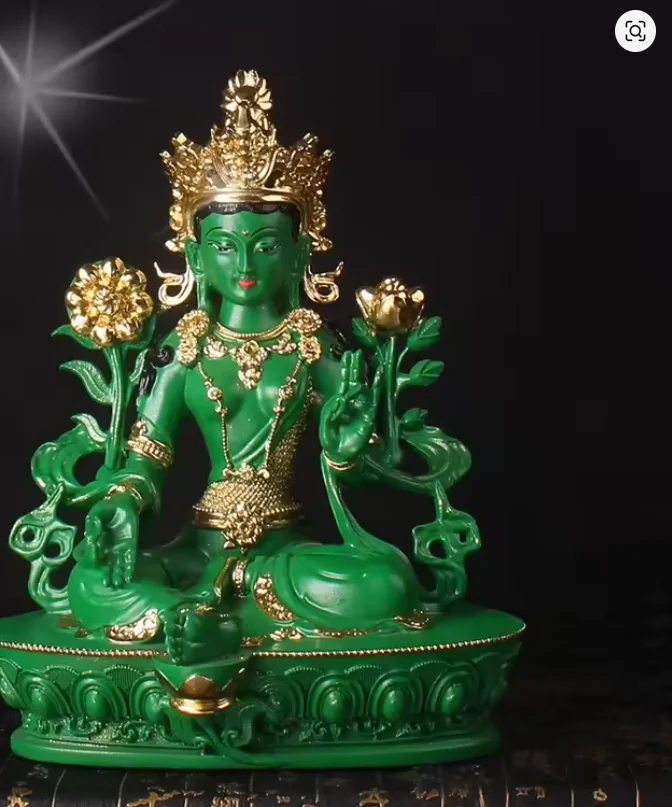 Buddha statue Buddhist patriarch good resin Green Tara Bodhisattva buddha HOME Altar worship Effective protection