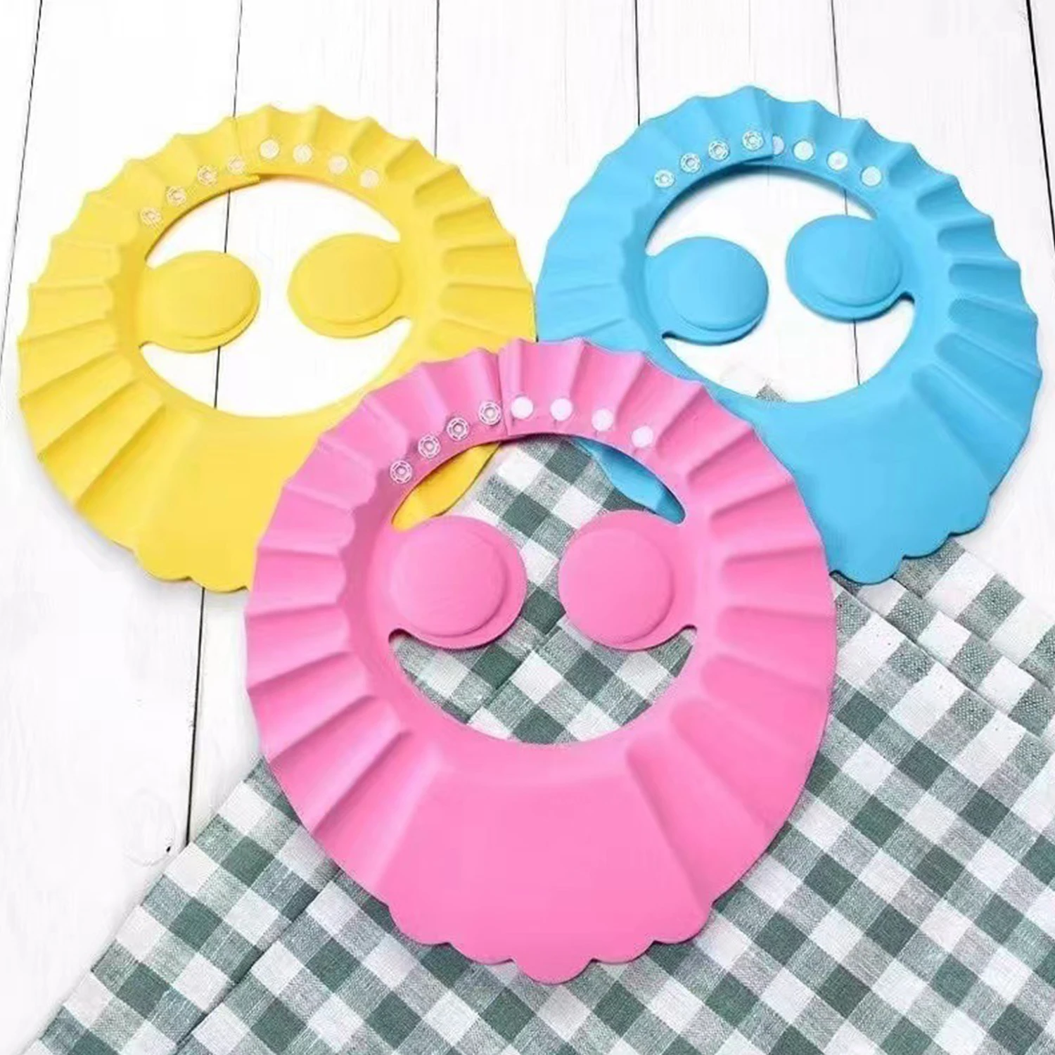 Safe Shampoo Shower Bathing Bath Protect Soft Cap Hat For Baby Adjustable Hair Wash Hat Children Bathing Shower Cap Hat Kids