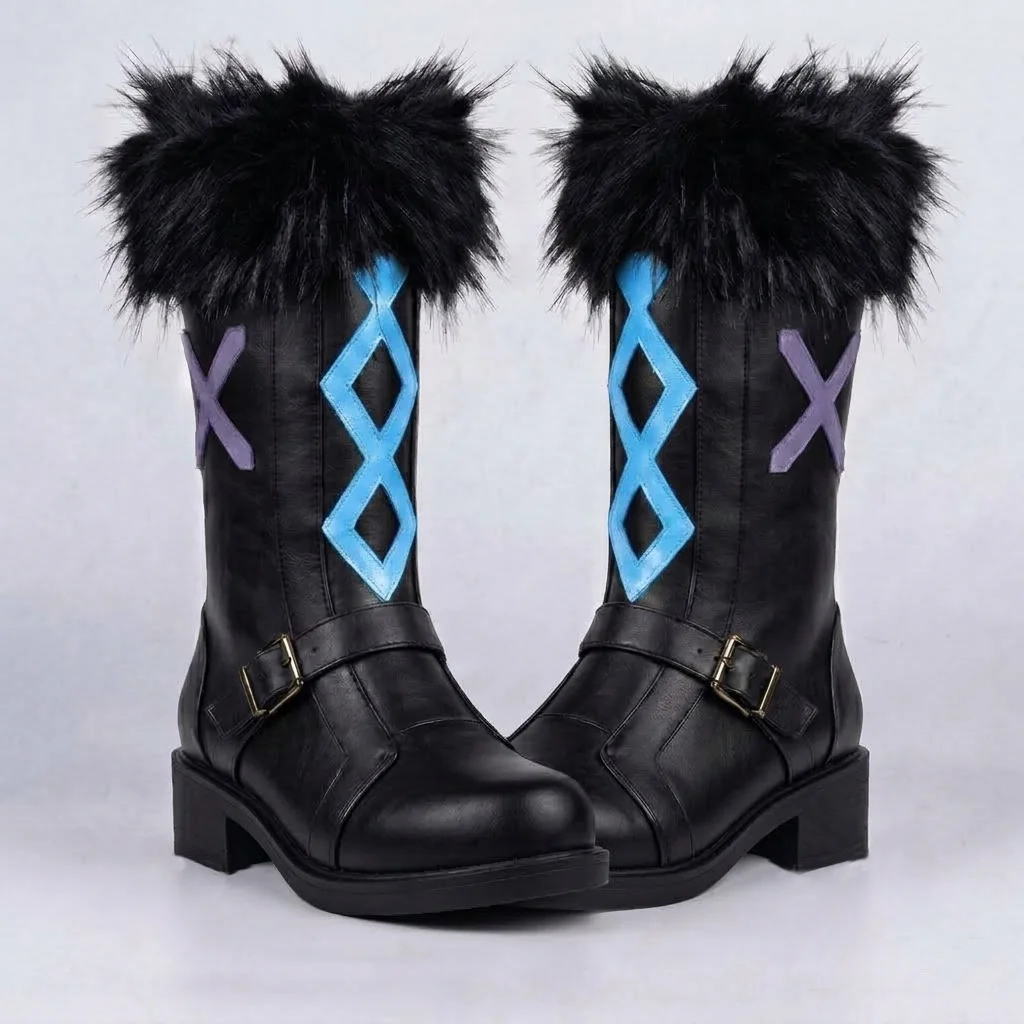 gioco-genshin-impact-winter-hunter-lumine-scarpe-e-stivali-cosplay-su-misura-per-festa-di-halloween