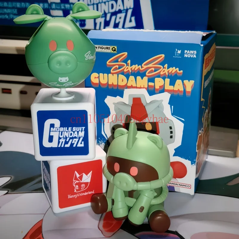 Nueva Figura Coleccionable de Bandai Mobile Suit Gundam Samsam Pig Nose en Caja Sorpresa, Juguete de Moda, Adorno para Colección de Adultos, Regalos