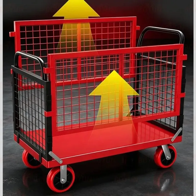 Stall with fence folding silent truck multi-functional logistics warehousing flat truck supermarket