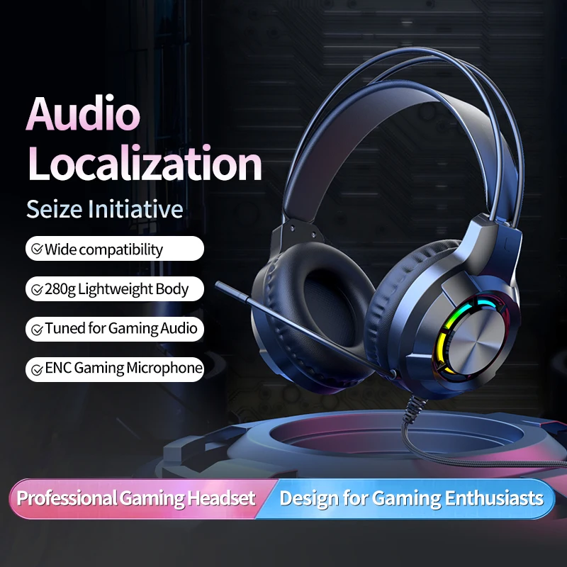 

Новые проводные игровые наушники с RGB-подсветкой, глубоким басом, шумоподавлением и микрофоном для стримеров, ноутбуков и настольных ПК