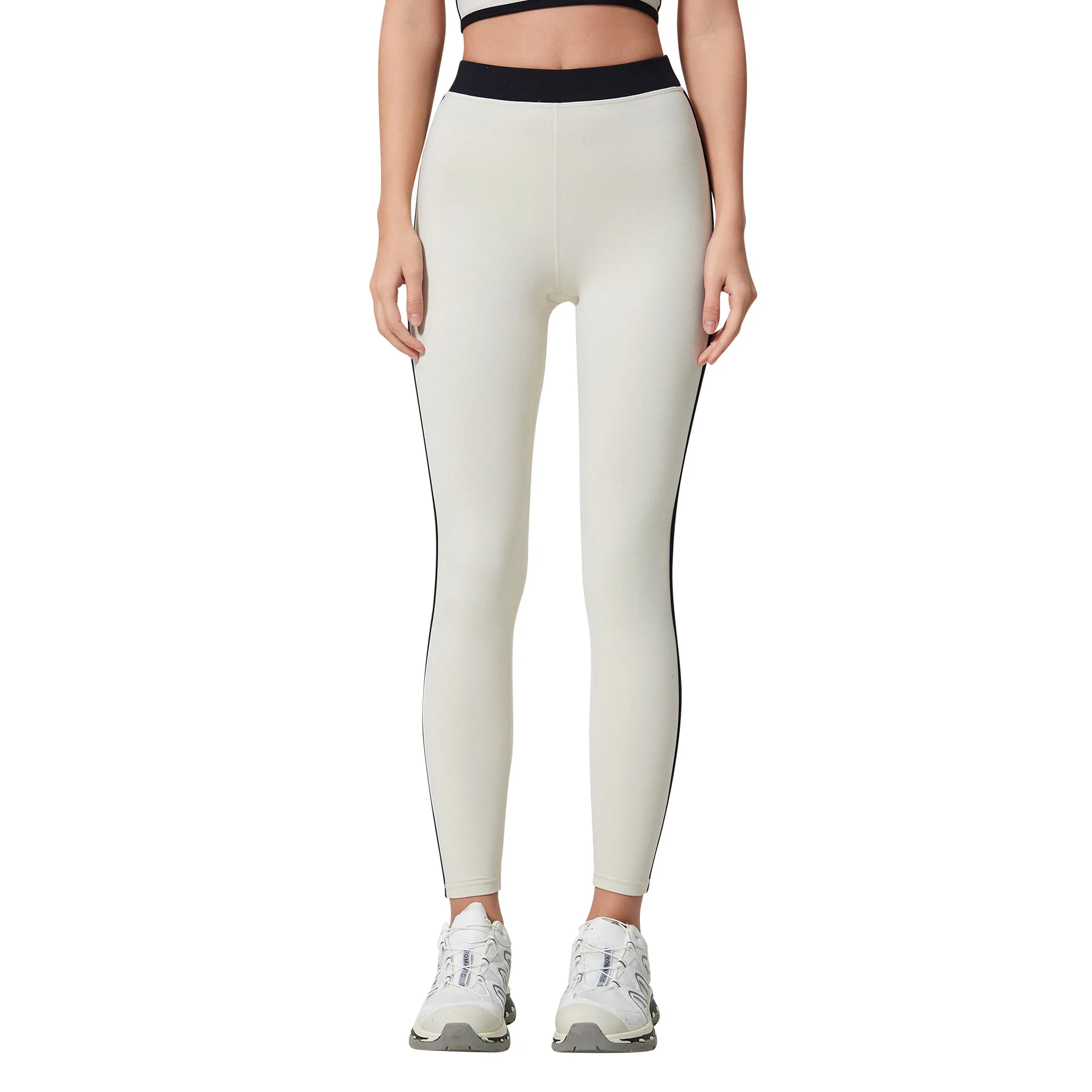 

Mermaid Curve Fashion Contrast Yoga Pants High Elastic Shape Fitness Pants Naked Peach Hip Cropped Pants for Women