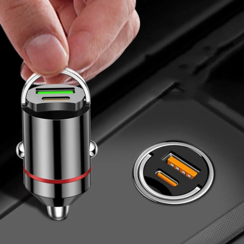 

Portable USB-A/USB-C Car Charger 100W/30W QC 3.0 USB Charger with Handle PD Lighter Adapter