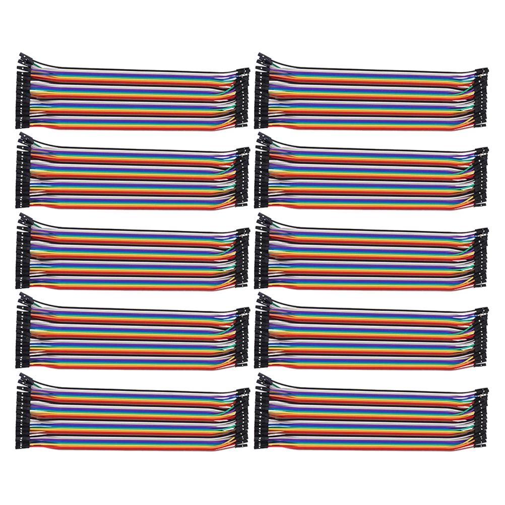 

10 PCS Line Female to Cable Breadboard Wire Portable Ribbon Jumper Tinned Copper