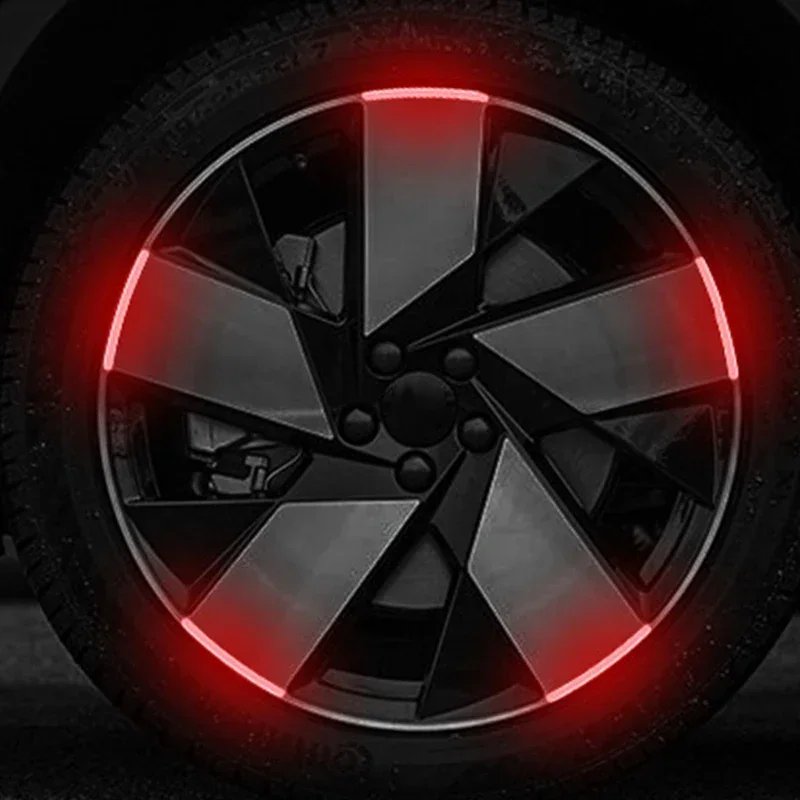 20Pcs Colorful Reflective Strips Car Motorcycle Wheel Hub Stickers Car Styling Decal Sticker Auto Moto Decor Decals Accessories