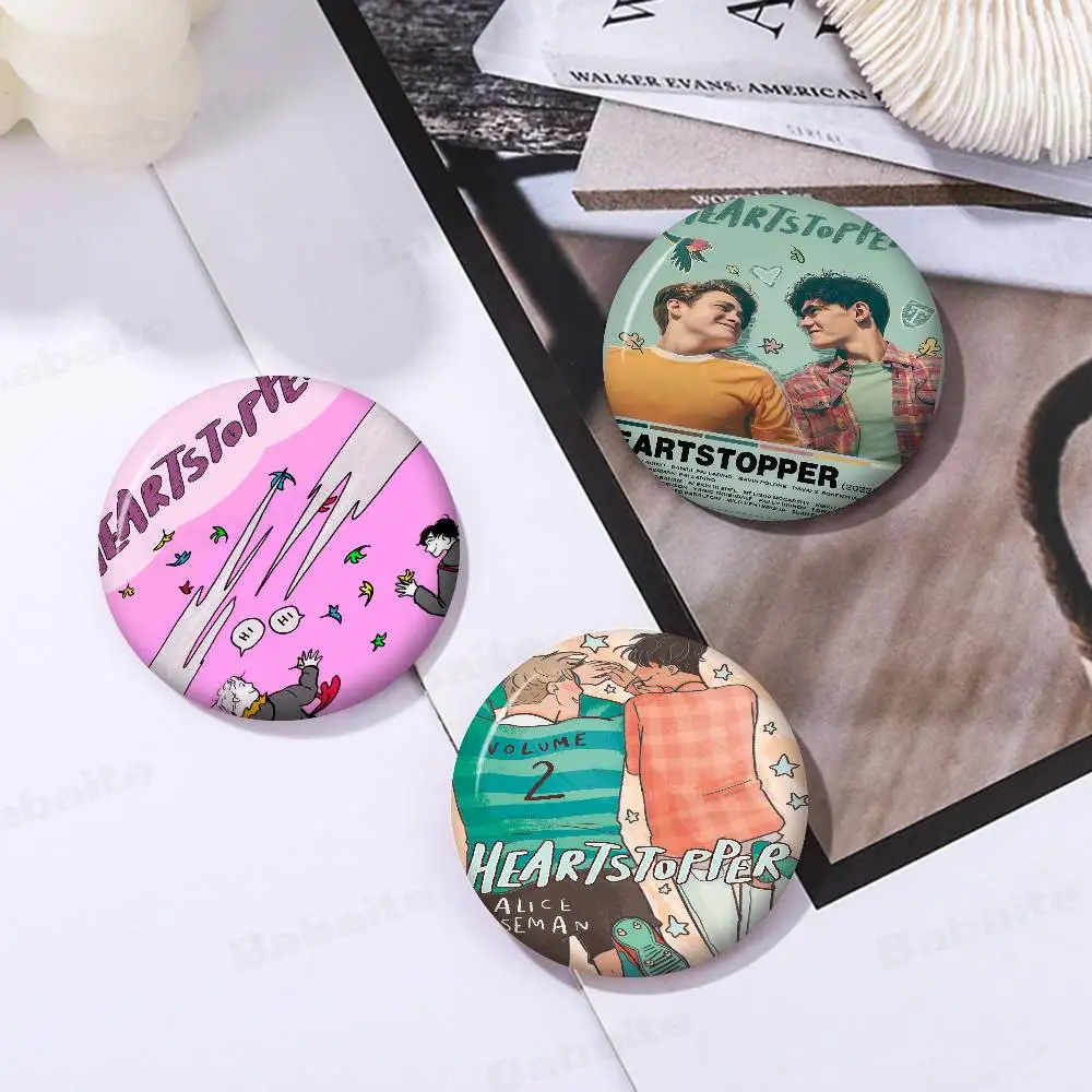 Heartstopper TV Series 58mm Handmade Brooch Cartoon Cosplay Badge on Backpack Jewelry Accessories Gifts