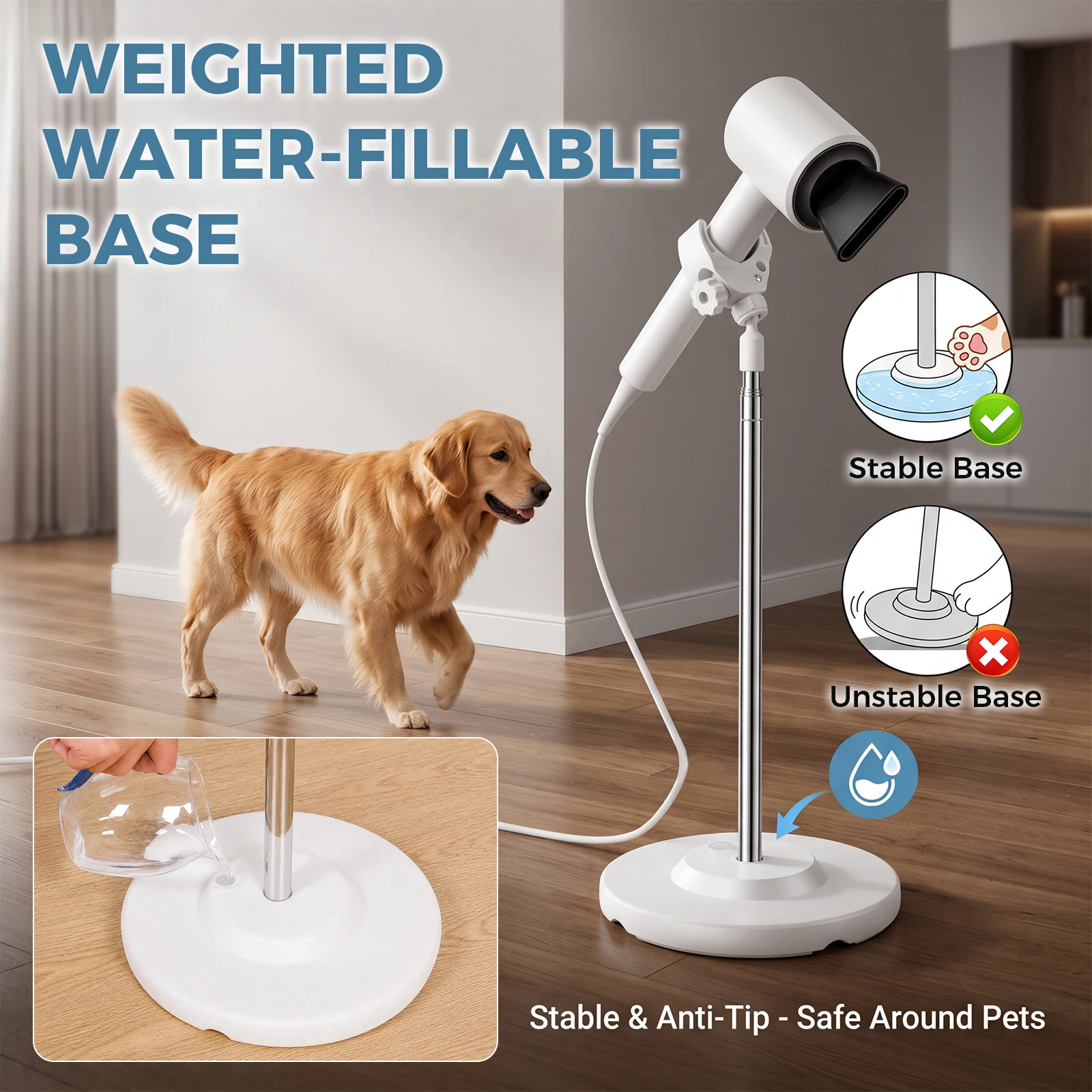 Напольная подставка для фена с – обзор и цена Hair Dryer Stand Hands Free Floor