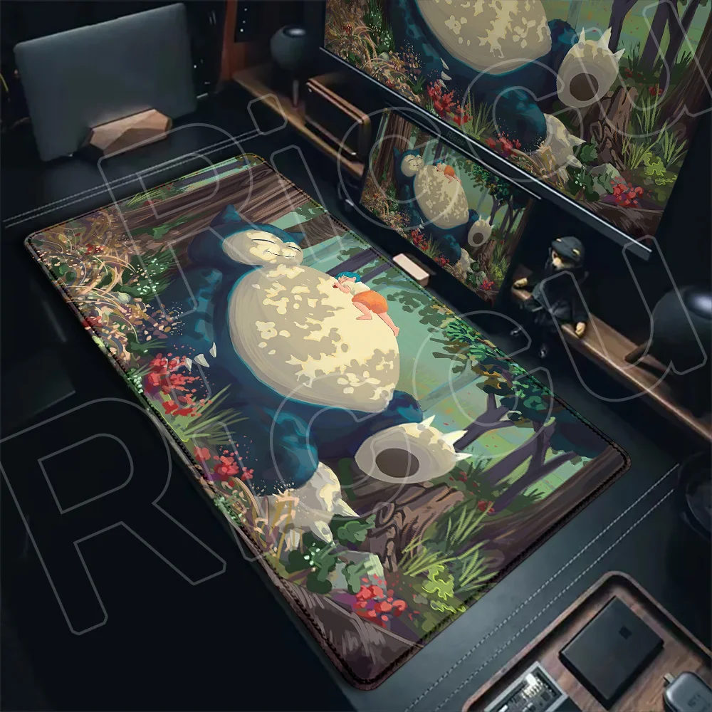 XXL Mouse Pad Pokemon Snorlax Office Accessories Mat Gaming Large Gamer Keyboard Expand Desk Mat Table Carpet Mousepad Computer