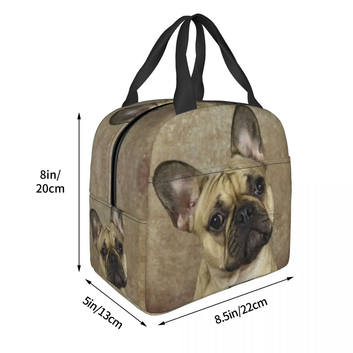 Sac à déjeuner isotherme pour femmes et enfants, bouledogue français, réutilisable, boîte à déjeuner pour chien de compagnie, école, bureau, travail, pique-nique, sacs fourre-tout