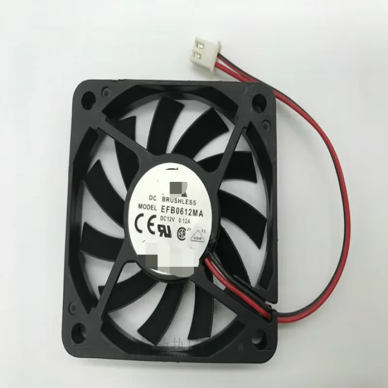 1pcs EFB0612MA DC12V 0.12A 6CM 6010 Super Durable Double Ball Cooling Fan Automation PAC PLC Controller -Ready to Ship