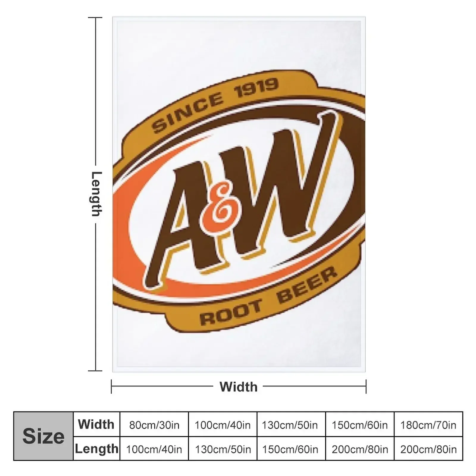A&W Root Beer Logo Since 1919 Throw Blanket couch cozy soft plush fuzzy picnic outdoor blanket