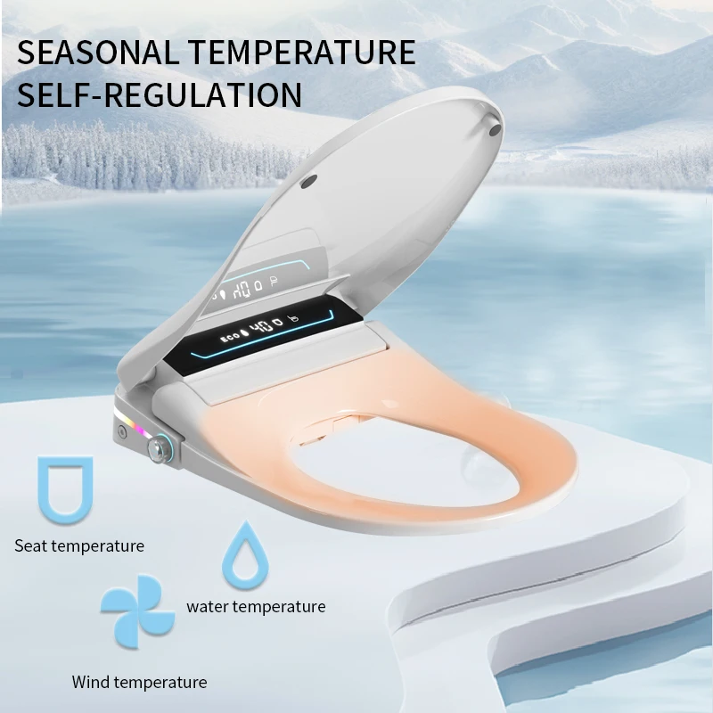 Smart multi-color electric flushable UV-shaped UF smart bidet toilet seat cover with water jet