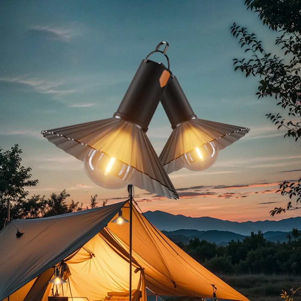 NEW USB Rechargeable Mini LED Camping Lamp 1.5W 3 Brightness IPX4 Waterproof Hanging Light for Camping Stall Garden Decor