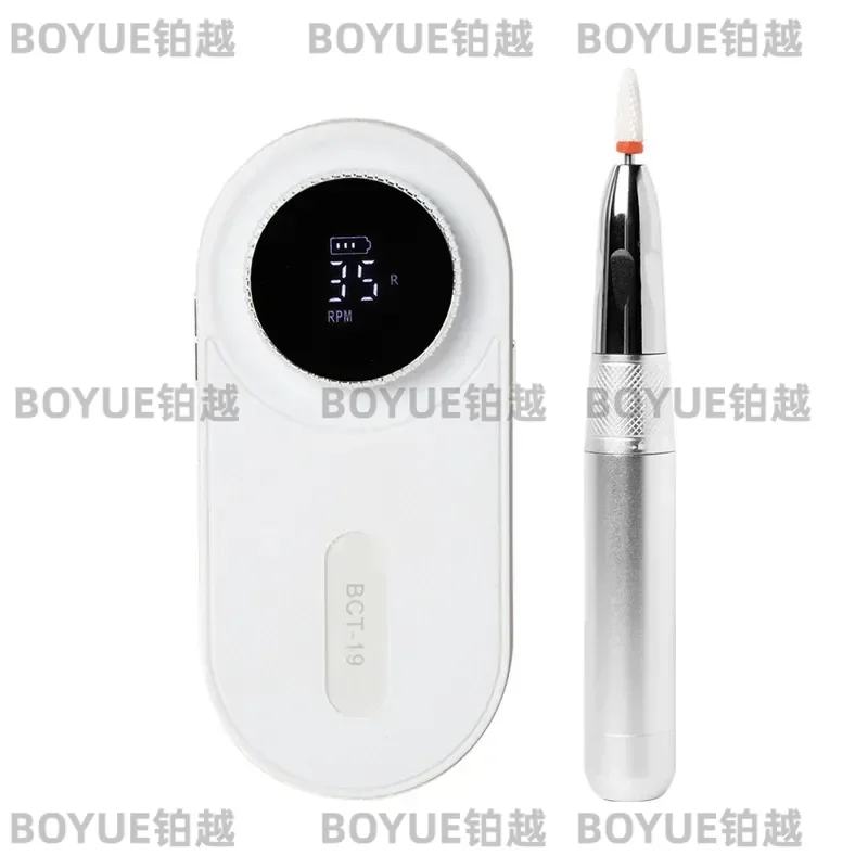 Rechargeable Electric Nail Drill Pen Portable Hollow Cup Motor Manicure Machine for Cuticle Dead Skin Removal Polisher Tool