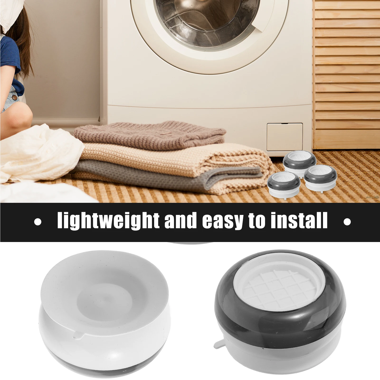 

4Pcs Anti Vibration Pads Washing Machine Feet Stabilizer Non Slip Shockproof Furniture Leveling Pads for Washer Dryer Mat