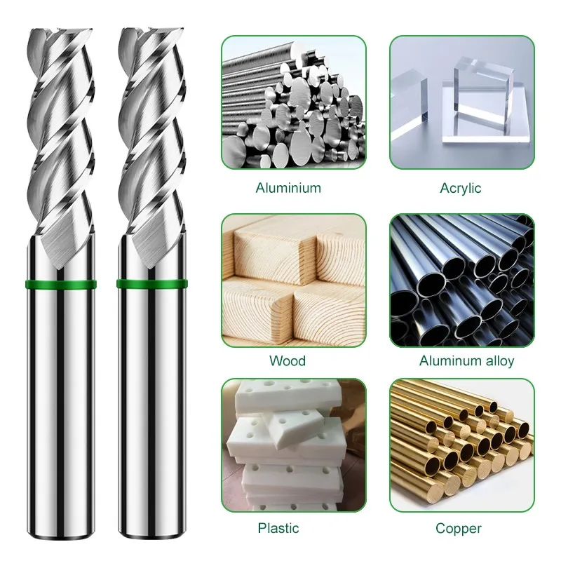 ROMTIC TGH-HRC50-Fresa de aluminio de carburo de tungsteno de acero revestimiento de anillo de Color 3F CNC herramientas mecánicas de fondo plano