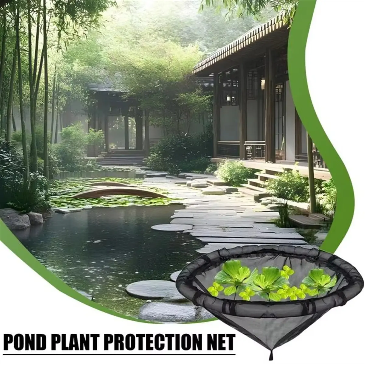 HITL Corral Flotante para Plantas, Protector de Plantas para Isla Flotante, Red para Estanque, Valla Redonda para Pecera, para Plantas Acuáticas y Exteriores, 80cm