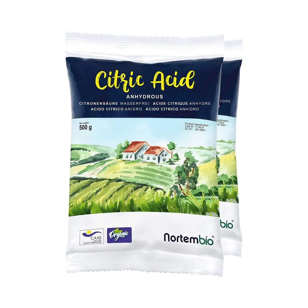 NORTEMBIO Ácido Cítrico Ecológico 100% Puro 500g | Quitamanchas, Desodorizador y Blanqueante | Multiusos para Limpieza | E-Book Incluido | Sin aditivo