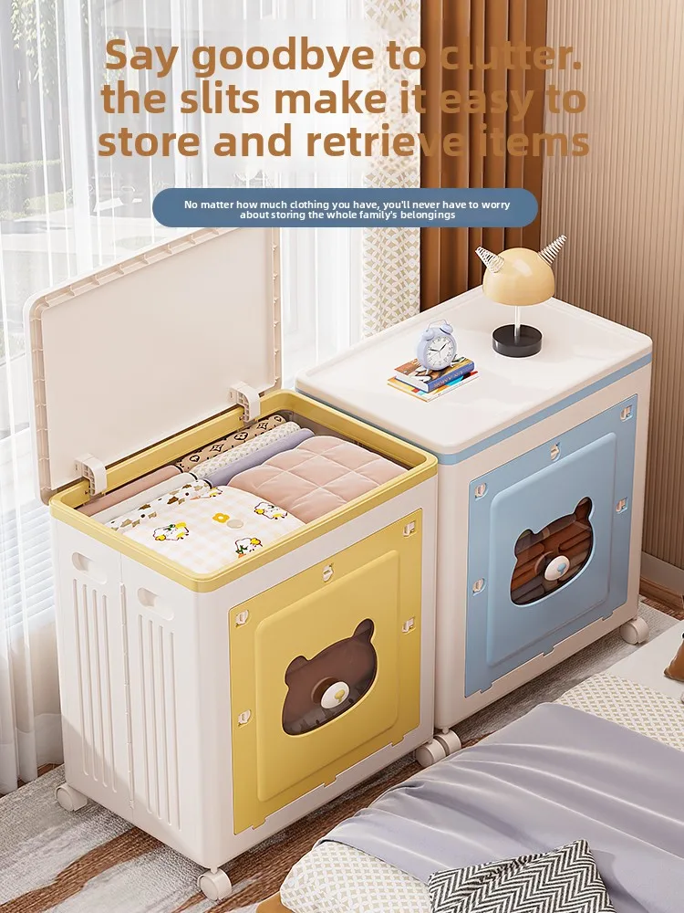 

Super Large Foldable Storage Box Children's Toy Clothes Quilt Organizer Storage Box Bear Pattern Foldable Cabinet for Kids