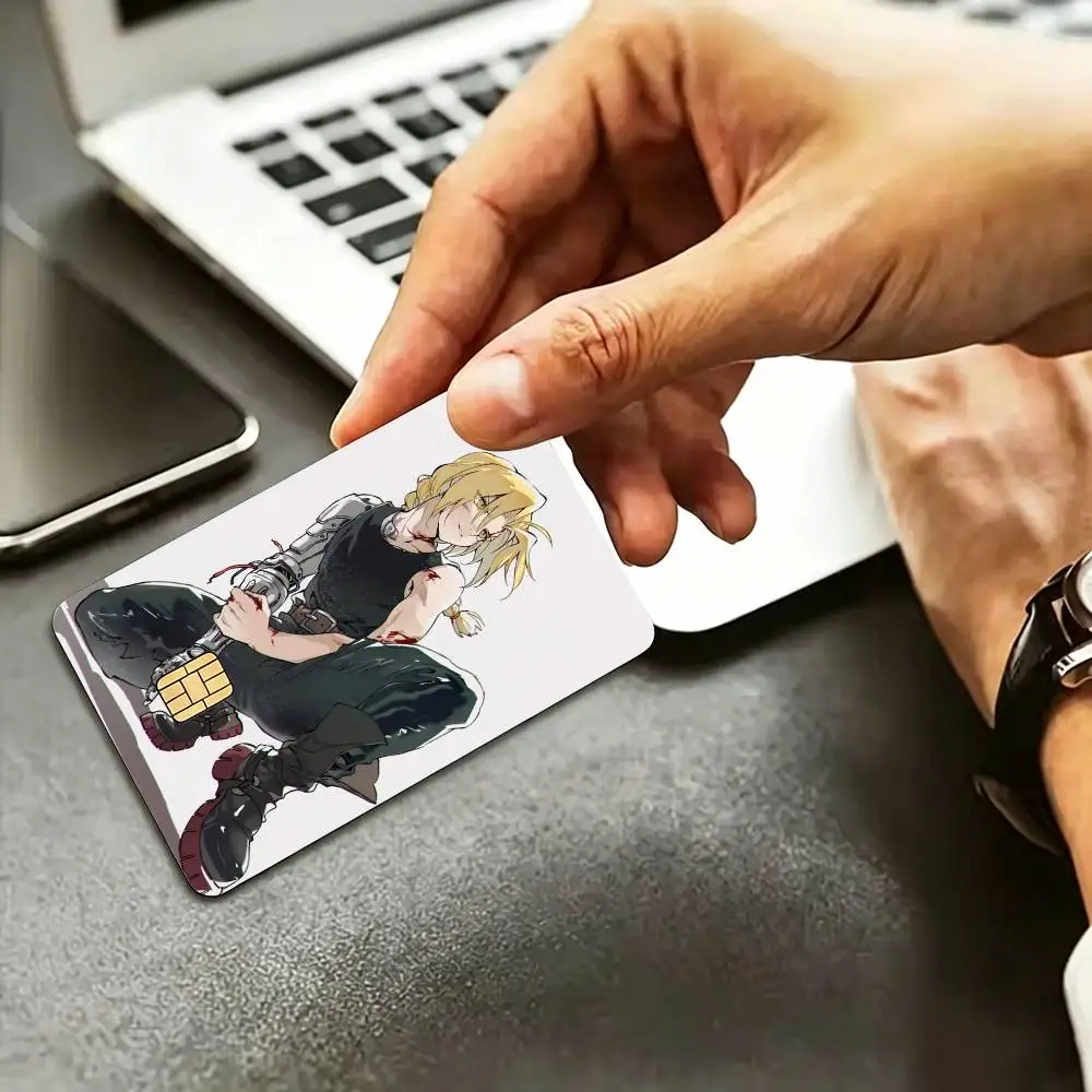 Edward Elric HD Waterproof Credit Card Stickers Silicone Decals For Chip Game Cards Gift
