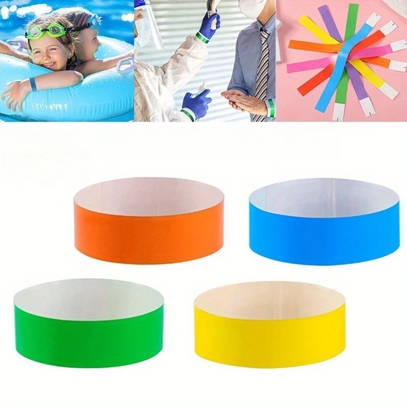 

100 шт. водонепроницаемый браслет одноразовые бумажные браслеты для плавания, вечеринки, курортная наклейка на руку, этикетка