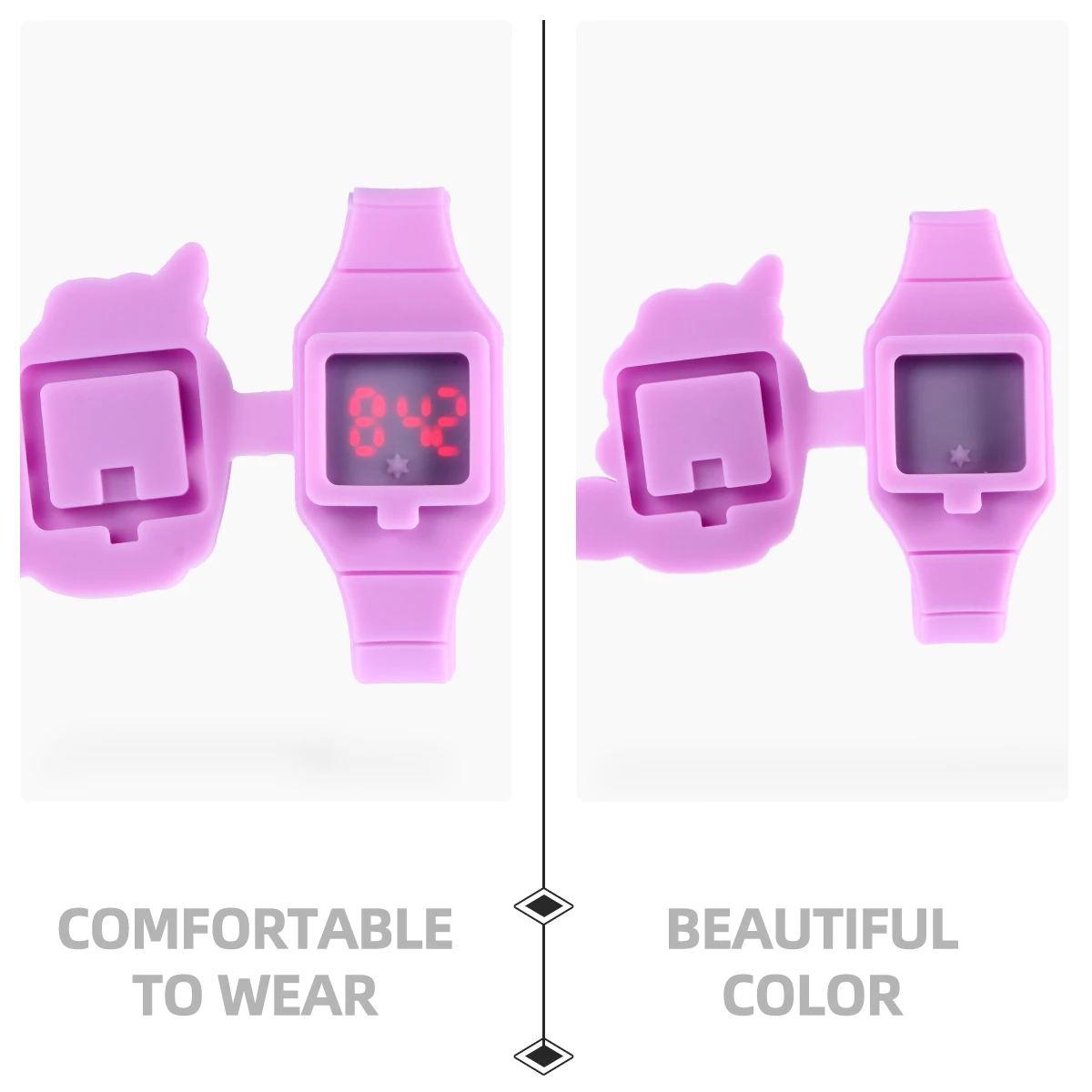 

Kids Watches Children Watch Unicorn Clamshell Digital LED Touch Screen Silica Gel Band Adjustable Wrist Size Gift for Girls Boys