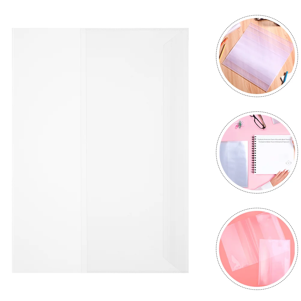 20 Pcs Transparent Waterproof Book Cover Binders Magazine File Holder Presentation Clear Plastic Sleeves Covers Adhesive