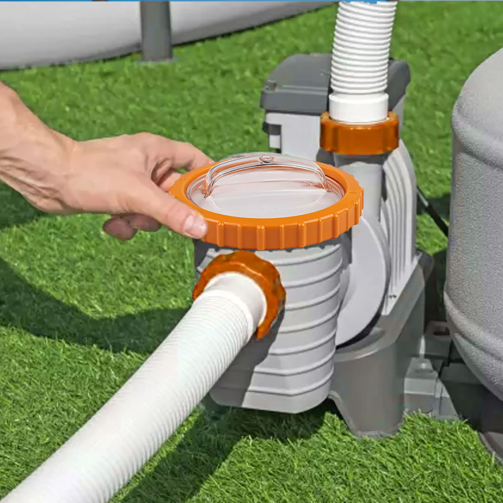 

For Outdoor Equipment Filter Lid Sand Pump Filter For Outdoor Use Orange Transparent Lawn Mower Enhanced Performance