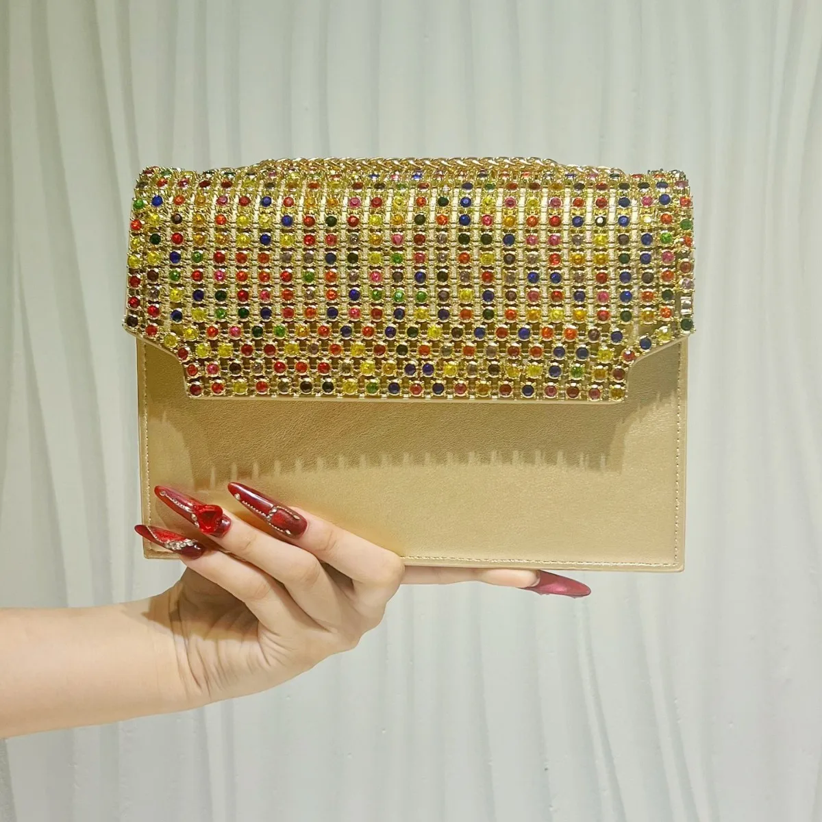 Retro underarm casual fashion rhinestone small  niche shoulder bag messenger dinner bag
