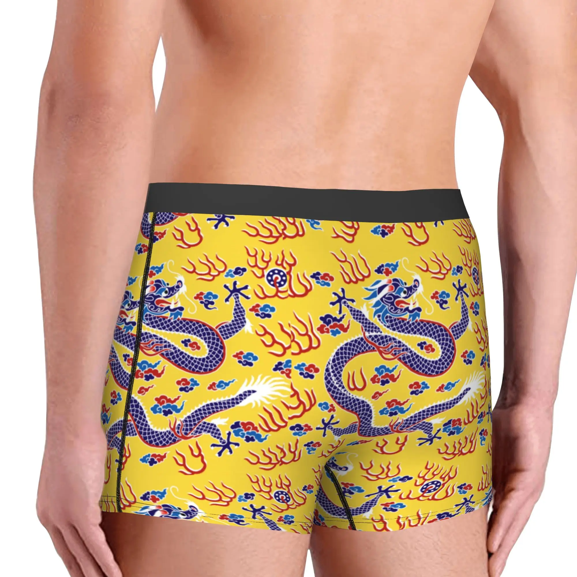 Vintage Chinese Style Dragon Art Boxer Shorts For Men 3D Print Tradition Asian Myth Underwear Panties Briefs Stretch Underpants