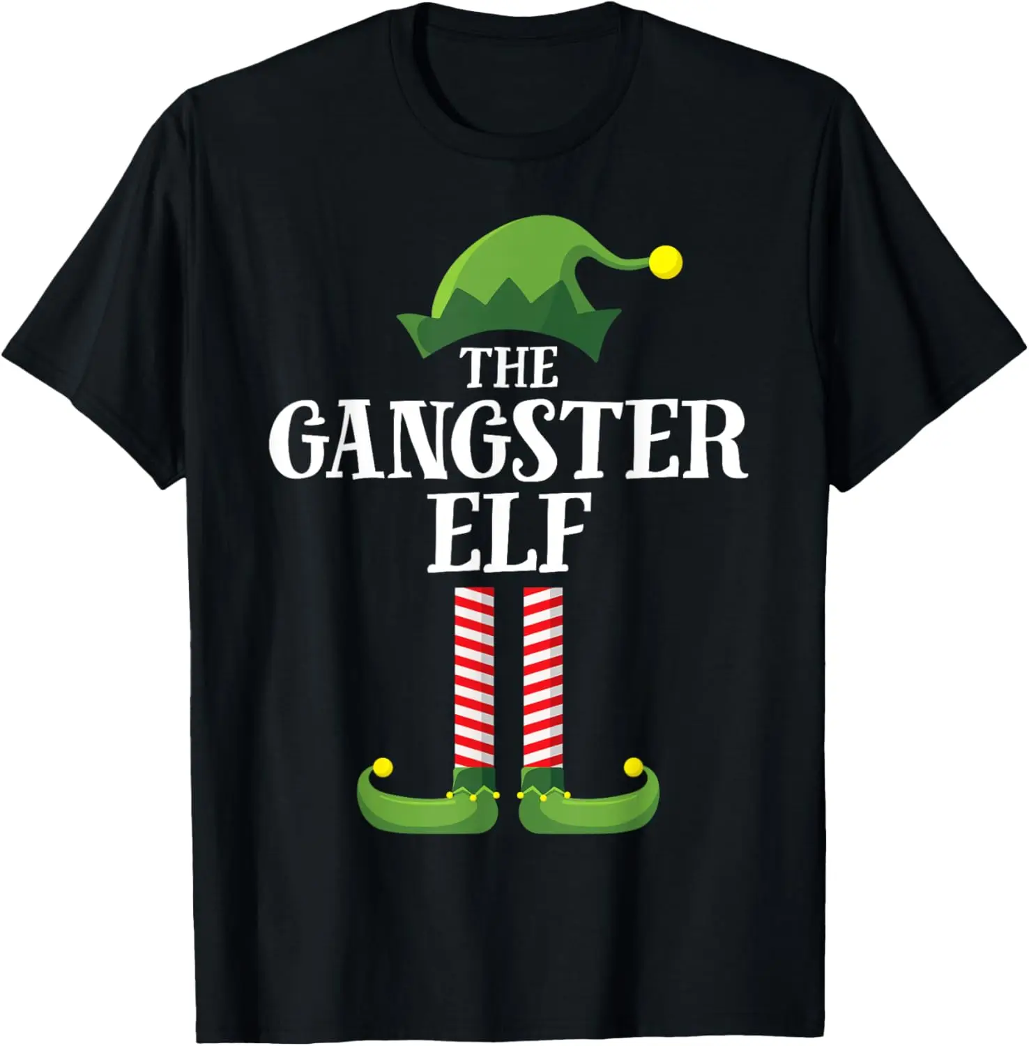 Gangster Elf Matching Family Group Christmas Party Pyjamas T-Shirt