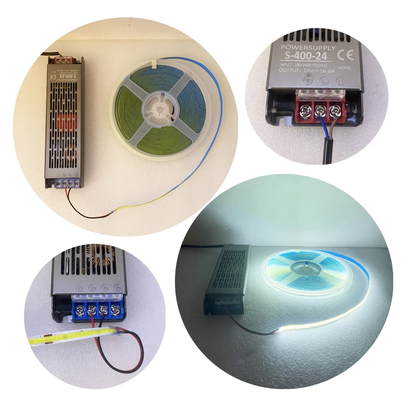 Fuente de alimentación LED ultradelgada, transformador de luz de 400W, Controlador LED de 12V, 33A, convertidor de CA 220V a CC 24V, 16.6A para tira LED