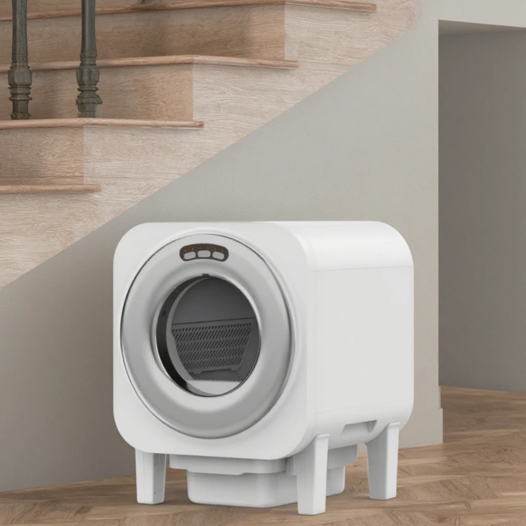 

Intelligent automatic plastic cat litter box with bathroom and accessories