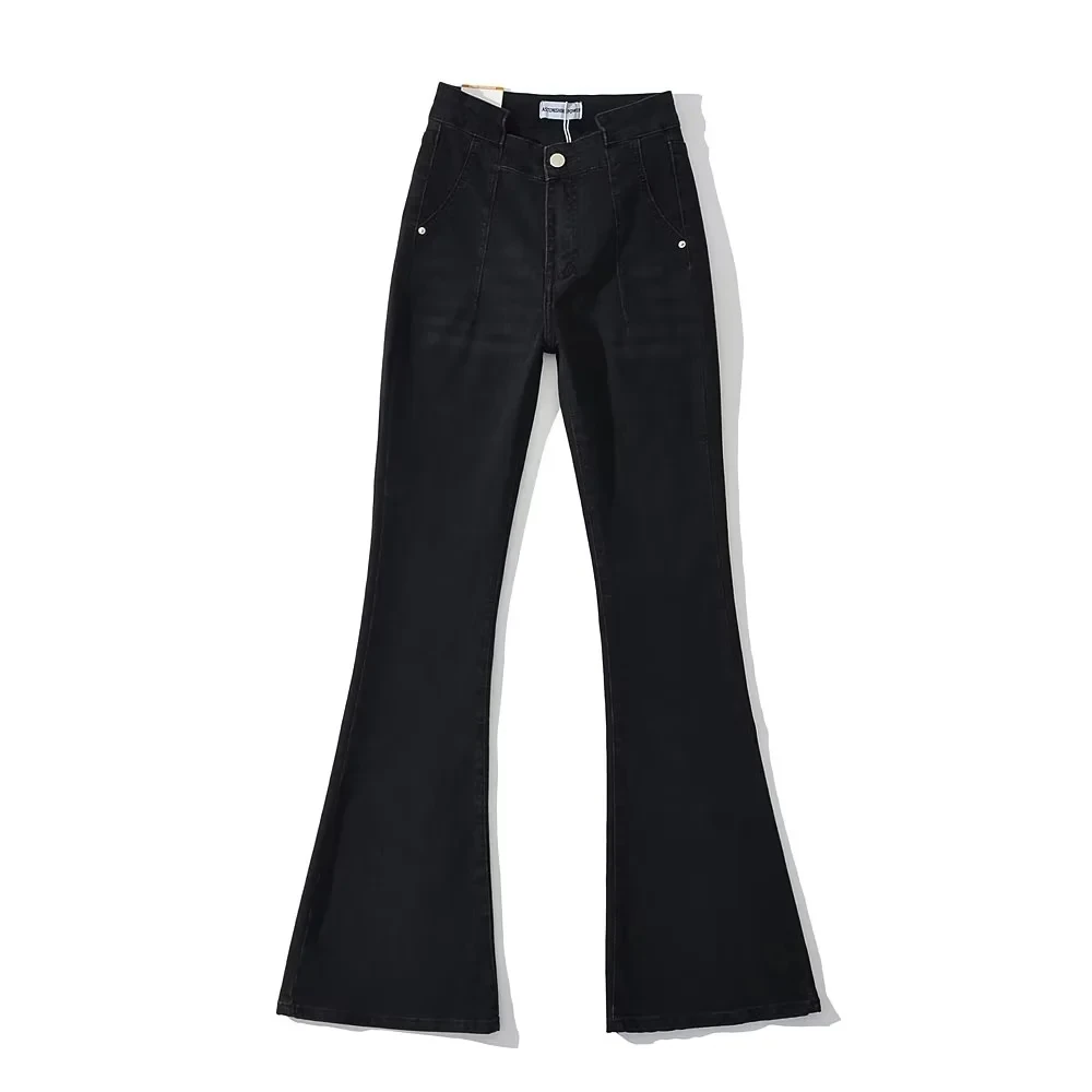 Jeans Bot a vita alta da donna Primavera Autunno Nuovi pantaloni con zoccolo europeo Sle Versatile lunghezza del pavimento dimagrante Micro...