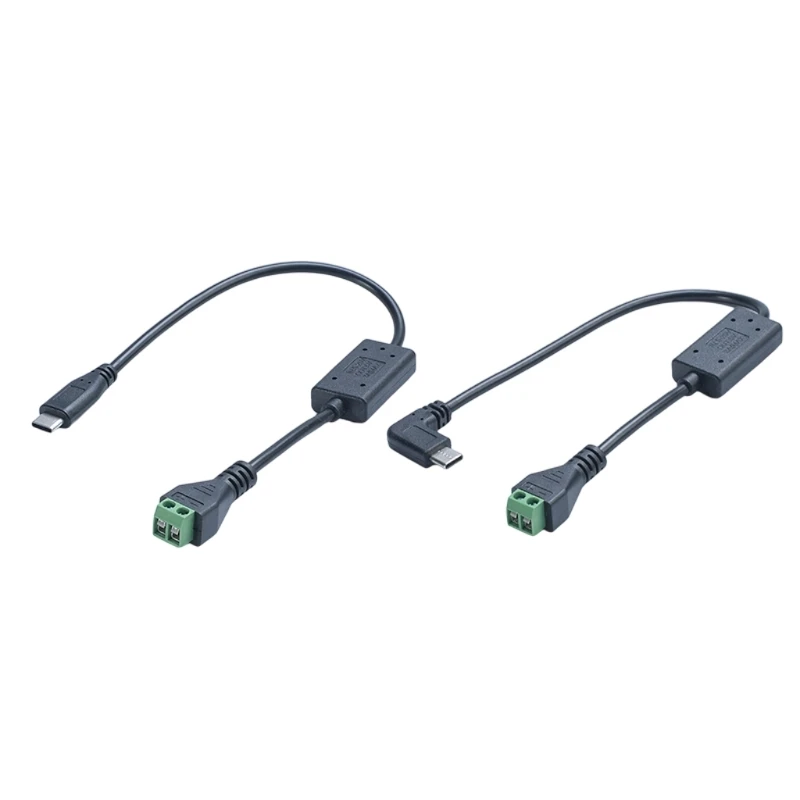 Welding-Free 2Pin Terminal To Type C Male Charging Cable DC5V-24V to 5V3A Converter Power Cord For Phone Tablet Camera