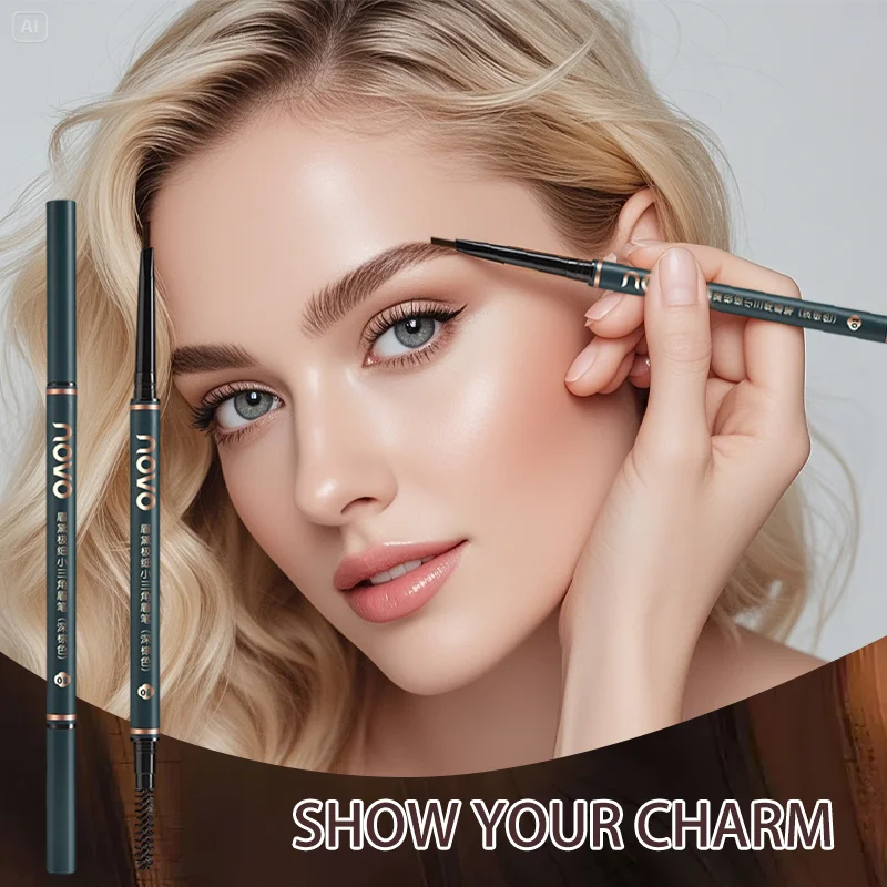 Eyebrow Pencil, Double-Ended, Long-Lasting And Waterproof, Suitable For All Eyebrow Shapes, With Smooth And Natural Effect