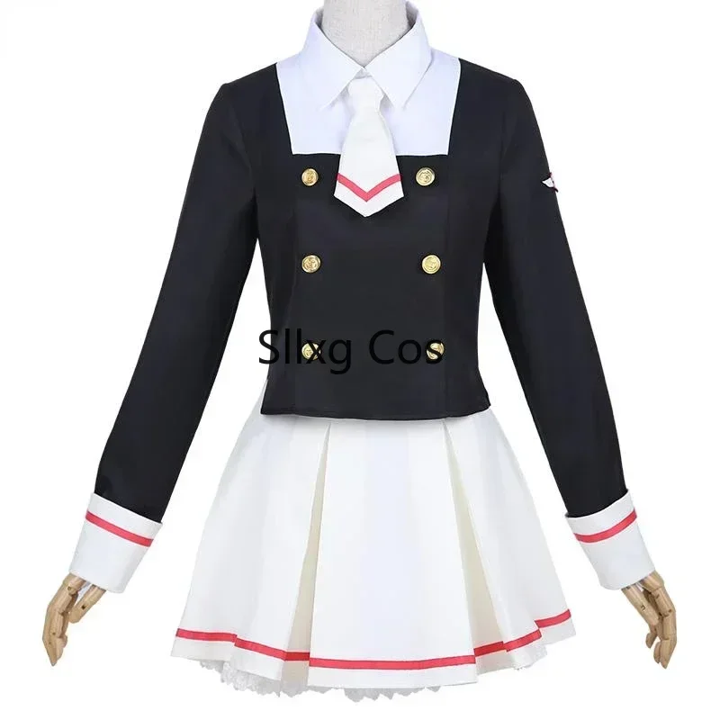 

FC6Anime Cardcaptor Sakura Cosplay Costume Clear Card Kinomoto Sakura Tomoyo Daidoji School Uniform Women Outfit Full Set@FC8！