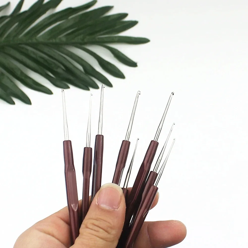 1PC/4PCS- 0.5/0.6/0.7/0.8mm Micro Hook Needles Crochet Hook For Wig Making Crochet Locks Braids Weaving Needle Tools