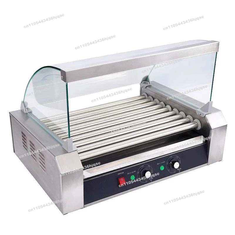Electric Hot Dog Machine, Starch Crispy Sausage Machine, Automatic Night Market Stall 7 Stick Rolling Sausage Machine