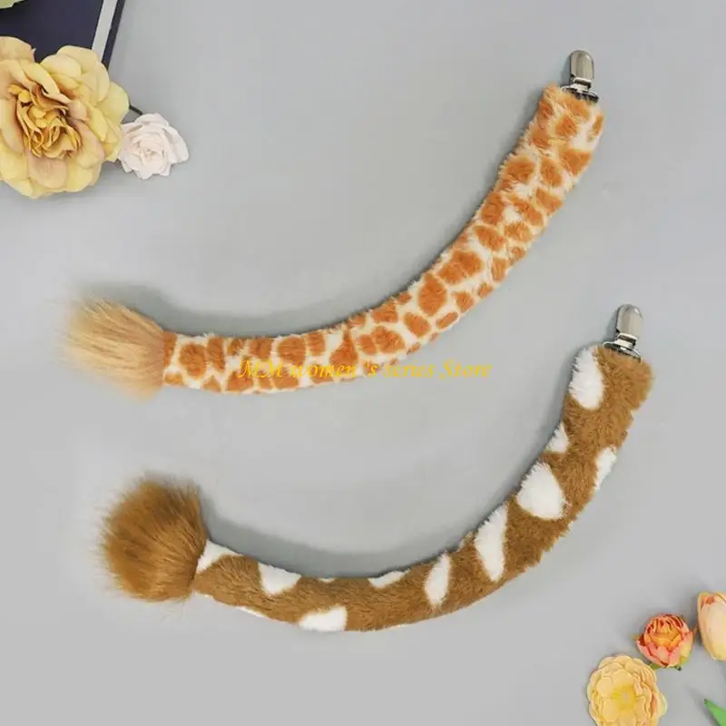 Q39C Kids Adult Giraffe Costume Including Ear Headband,Paws Gloves,Tail Accessories for Animal Halloween Cosplay Party
