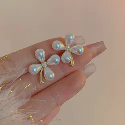 New Creativity Four-leaf Clover Pearl Earrings for Women Personalized Fashionable Daily Accessories Party Jewelry Birthday Gifts