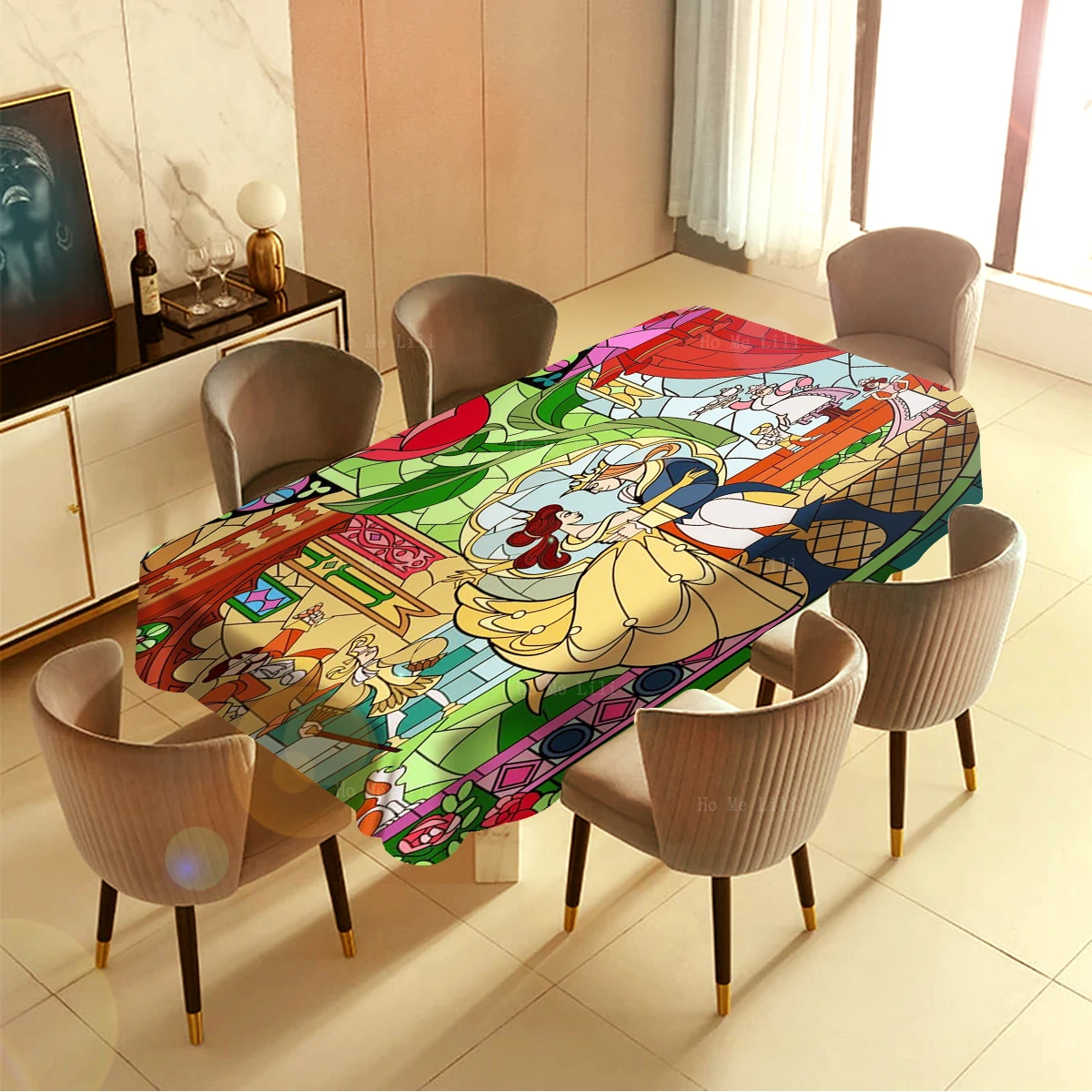 Egyptian Ramadan Decorations Colorful Red Printed Tablecloth Cover